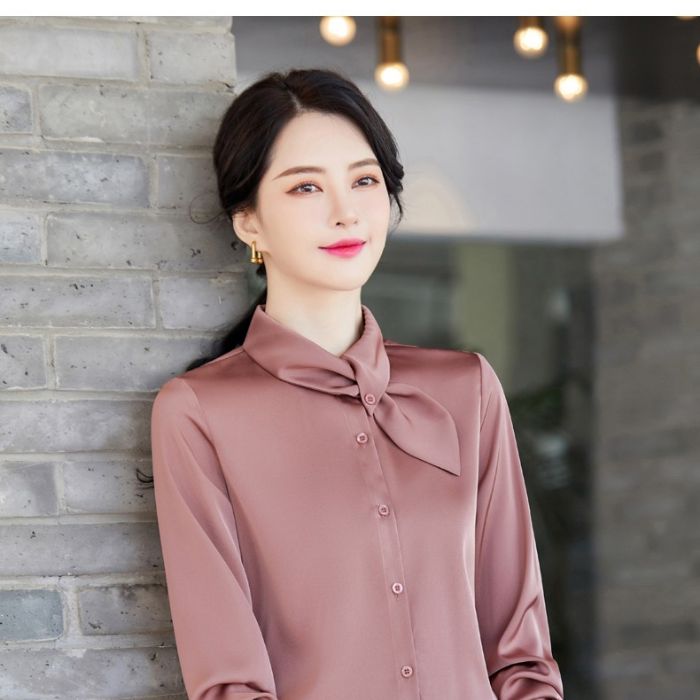 レディース シャツ ママシャツ エレ穏やかな3色選び トップス Vネック 袖 長 カジュアル風 ブラウス 着痩 春夏 きれいめ オシャレ 