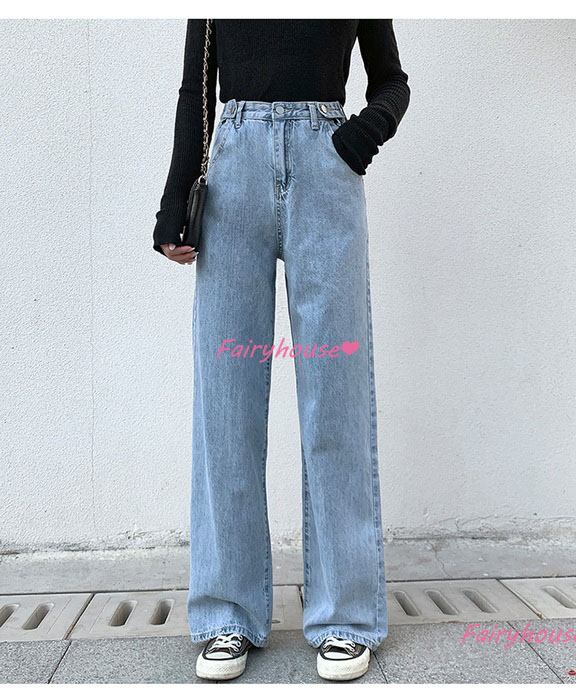 ジーンズ レディース デニムパンツ ストレート ジーパン ワイドパンツ ウエスト オシャレ30代 ゆったり着痩せ 春夏 ズボン ロングデニムワイドパンツ 秋冬 