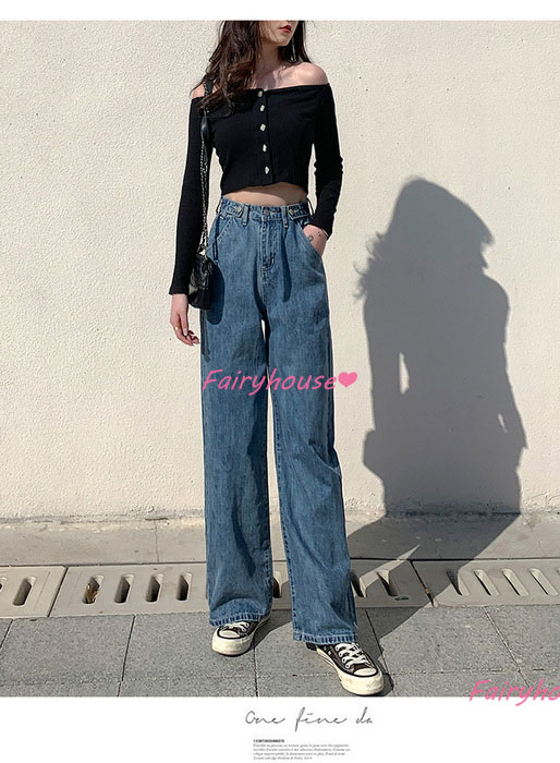 ジーンズ レディース デニムパンツ ストレート ジーパン ワイドパンツ ウエスト オシャレ30代 ゆったり着痩せ 春夏 ズボン ロングデニムワイドパンツ 秋冬 