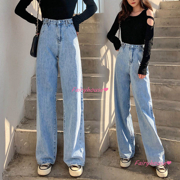ジーンズ レディース デニムパンツ ストレート ジーパン ワイドパンツ ウエスト オシャレ30代 ゆったり着痩せ 春夏 ズボン ロングデニムワイドパンツ 秋冬 