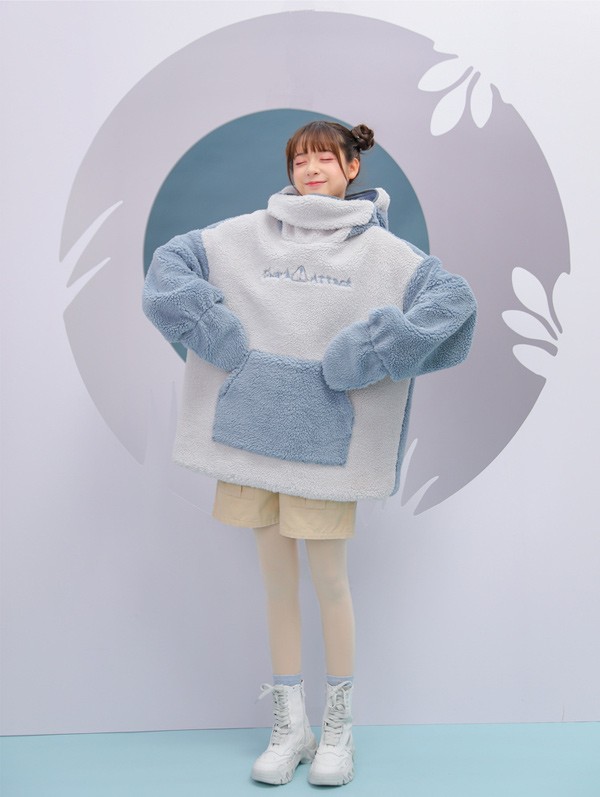 サメ もこもこ レディース 冬 部屋着 ボア 厚手 誕生日 長袖 コート プルオーバー トップス アウター 男女兼用 ゆったり 普段着 