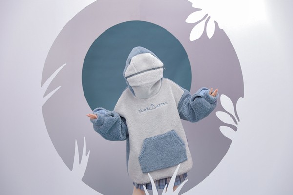 サメ もこもこ レディース 冬 部屋着 ボア 厚手 誕生日 長袖 コート プルオーバー トップス アウター 男女兼用 ゆったり 普段着 