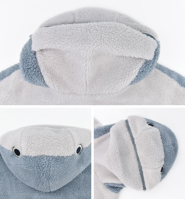 サメ もこもこ レディース 冬 部屋着 ボア 厚手 誕生日 長袖 コート プルオーバー トップス アウター 男女兼用 ゆったり 普段着 