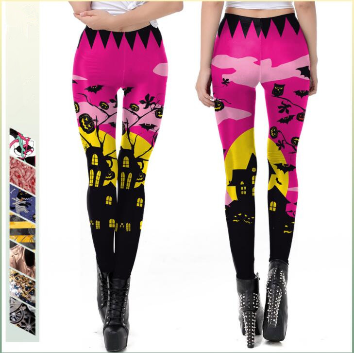 ハロウィンヨガパンツ ヒップアップ トレーニング フィットネス エアロビクス ズボン エアロビクスウェア ダンス衣装 美脚 ズボン ランニングウェア 