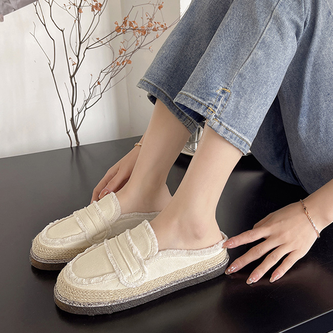 送料無料 エスパドリーユ レディース スリッポン 豹柄 スリッパ キャンカジュアル キャンバス滑り止め 楽ちん フラットローファー 