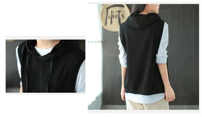 部分短納期！レディース ノースリーブ フード付き ベスト プルオーバー ポケット付き カジュアル ゆったり レイヤード お洒落 重ね着 トップス 薄手 