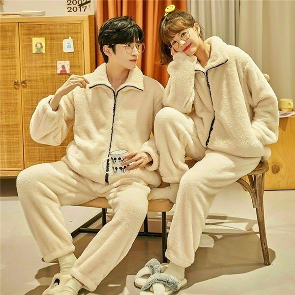 メンズ レディース 部屋着 パジャマ ルームウェア 上下セット 寝巻き 秋 冬 もこもこ 冬 ジップアップ ふわふわ ペアパジャマ セットアップ 長袖 