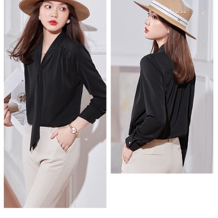 レディース シャツ トップス Vネック カッコイイブラウス 春夏 きれいめ オシャレ 着痩 カジュアル風 