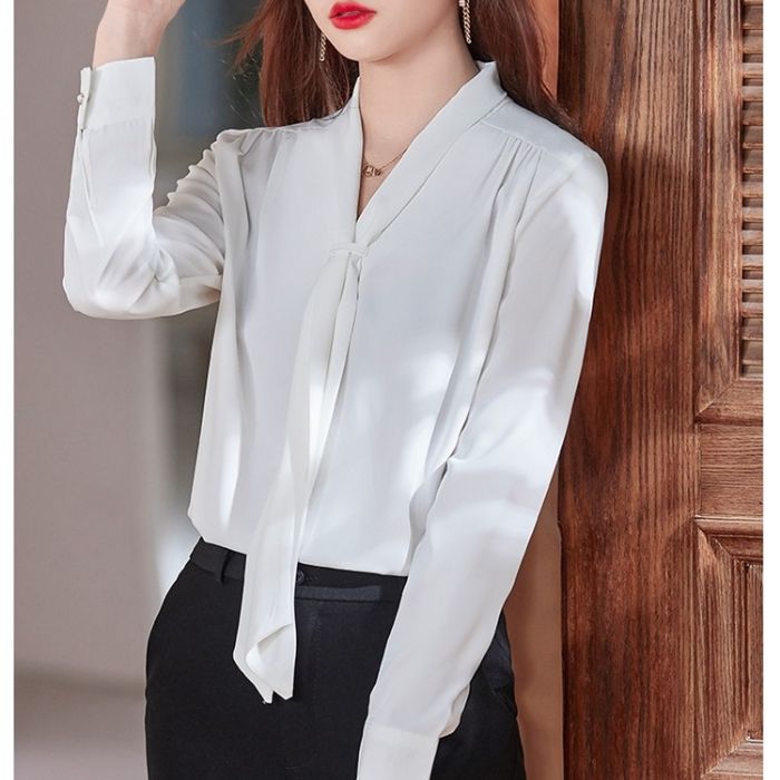 レディース シャツ トップス Vネック カッコイイブラウス 春夏 きれいめ オシャレ 着痩 カジュアル風 