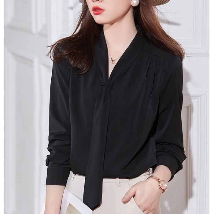 レディース シャツ トップス Vネック カッコイイブラウス 春夏 きれいめ オシャレ 着痩 カジュアル風 