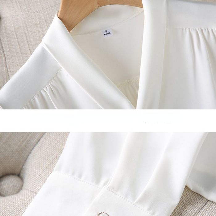 レディース シャツ トップス Vネック カッコイイブラウス 春夏 きれいめ オシャレ 着痩 カジュアル風 