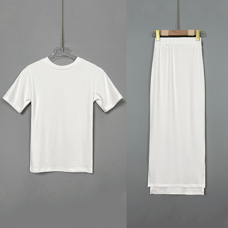半袖Tシャツ スカート セットアップ 2点セット レディース 無地 カジュアル ロング丈 きれいめ タイトスカート スリム おしゃれ コーディネート ボディコン 