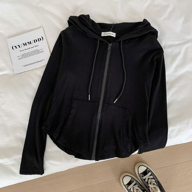 送料無料 レディース ジップアップ 前開き カジュアル トップス サマー冷房対策 夏 ジャケット 長袖 フード付き 不規則裾 秋 春 