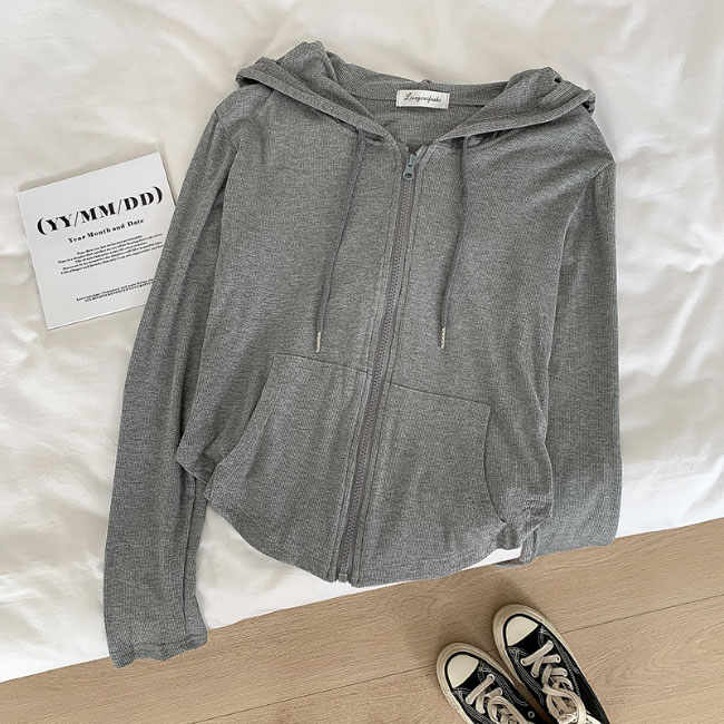 送料無料 レディース ジップアップ 前開き カジュアル トップス サマー冷房対策 夏 ジャケット 長袖 フード付き 不規則裾 秋 春 