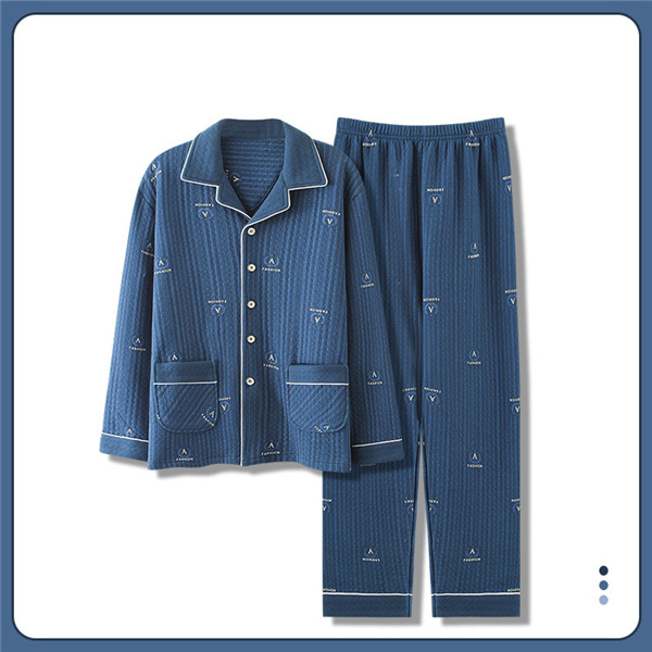 メンズ パジャマ キルトパジャマ 中綿 前開き ルームウェア セットアップ 襟付き 保温 部屋着 寝間着 長袖長ズボン チェック柄 秋冬 上下セット 