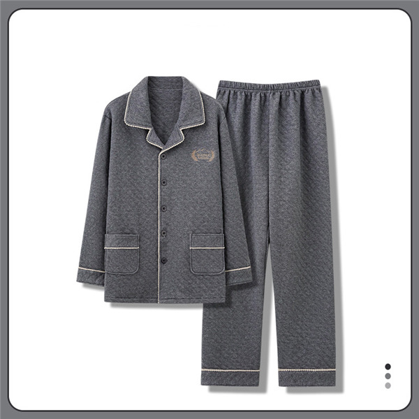 メンズ パジャマ キルトパジャマ 中綿 前開き ルームウェア セットアップ 襟付き 保温 部屋着 寝間着 長袖長ズボン チェック柄 秋冬 上下セット 