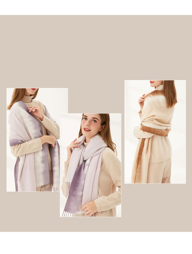 送料無料 グラデーションマフラー 200CM×70CM レディース ストール 冬マフラー 暖かい フリンジ付き 大判マフラー グラデーション ニットマフラー 