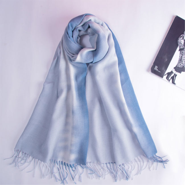 送料無料 グラデーションマフラー 200CM×70CM レディース ストール 冬マフラー 暖かい フリンジ付き 大判マフラー グラデーション ニットマフラー 