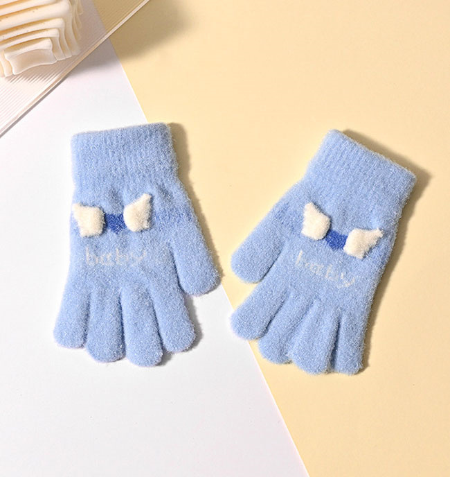 手袋 ニット 秋冬 保温 防寒 小学生 リボン 男の子 児童 子供用 お出かけ 女の子 通園 通学 自転車 男女兼用 キッズ 