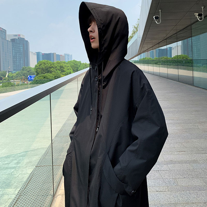 トレンチコート メンズ ロング丈ジャケット 無地 コート 春秋服 カッコイイ韓国風ライトアウター ビジネスコート 通勤 薄手 ゆったりアウター 