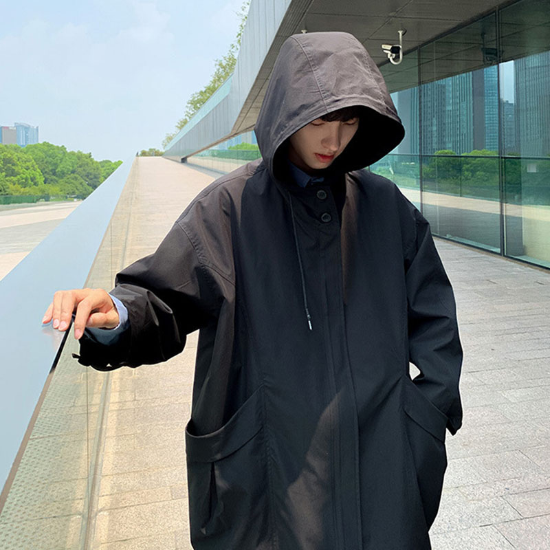 トレンチコート メンズ ロング丈ジャケット 無地 コート 春秋服 カッコイイ韓国風ライトアウター ビジネスコート 通勤 薄手 ゆったりアウター 