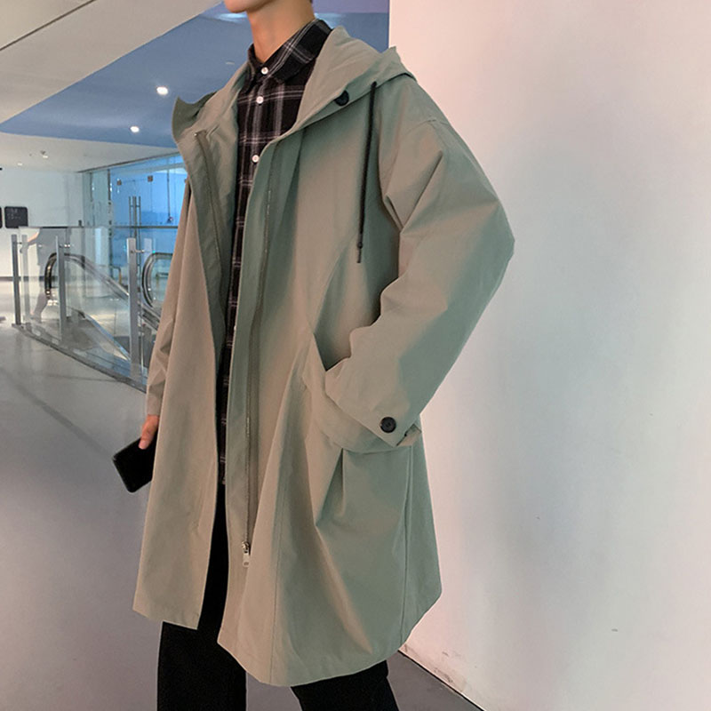 トレンチコート メンズ ロング丈ジャケット 無地 コート 春秋服 カッコイイ韓国風ライトアウター ビジネスコート 通勤 薄手 ゆったりアウター 