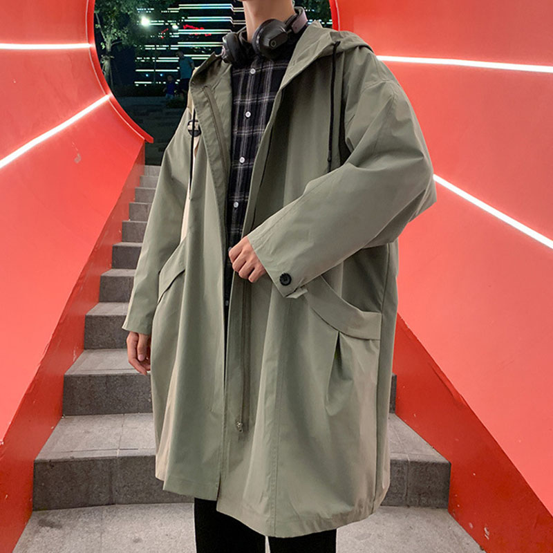 トレンチコート メンズ ロング丈ジャケット 無地 コート 春秋服 カッコイイ韓国風ライトアウター ビジネスコート 通勤 薄手 ゆったりアウター 