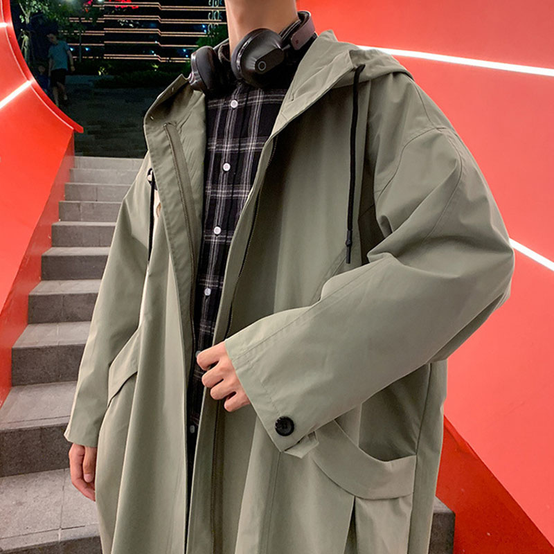 トレンチコート メンズ ロング丈ジャケット 無地 コート 春秋服 カッコイイ韓国風ライトアウター ビジネスコート 通勤 薄手 ゆったりアウター 