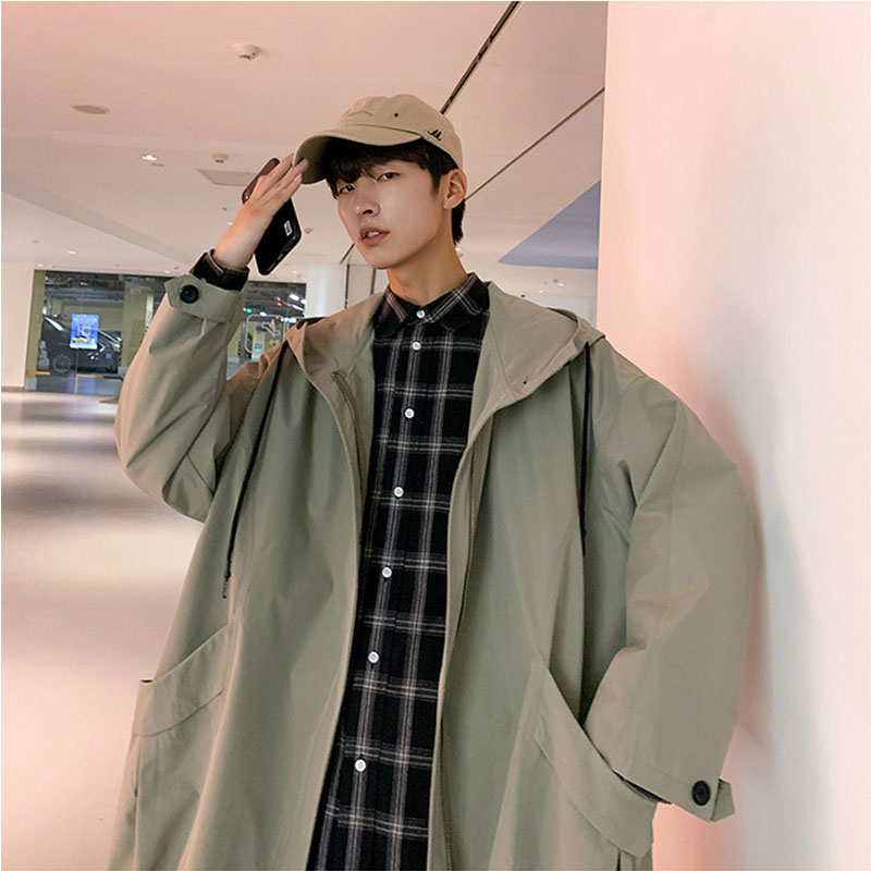 トレンチコート メンズ ロング丈ジャケット 無地 コート 春秋服 カッコイイ韓国風ライトアウター ビジネスコート 通勤 薄手 ゆったりアウター 