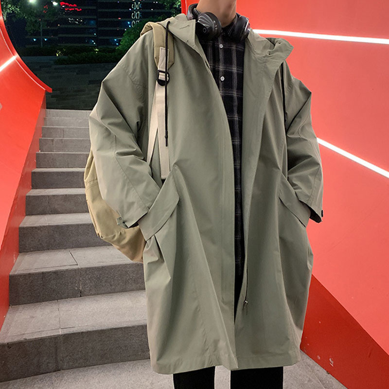トレンチコート メンズ ロング丈ジャケット 無地 コート 春秋服 カッコイイ韓国風ライトアウター ビジネスコート 通勤 薄手 ゆったりアウター 