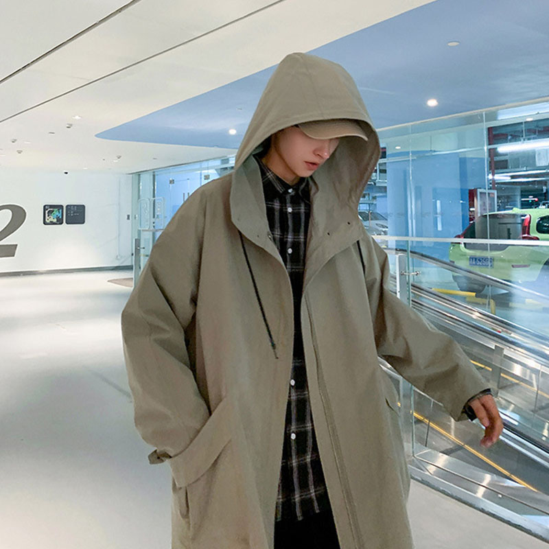 トレンチコート メンズ ロング丈ジャケット 無地 コート 春秋服 カッコイイ韓国風ライトアウター ビジネスコート 通勤 薄手 ゆったりアウター 