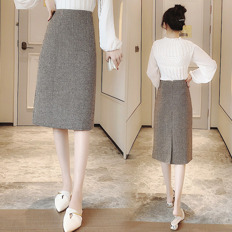 スカート 膝丈 秋冬 タイトスカート チェック柄スカート レディース 着痩せ 50代 40代 ロング丈スリットスカートハイウェストボ大人 通勤OL オシャレ30代 