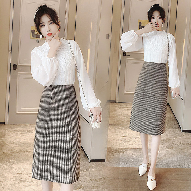 スカート 膝丈 秋冬 タイトスカート チェック柄スカート レディース 着痩せ 50代 40代 ロング丈スリットスカートハイウェストボ大人 通勤OL オシャレ30代 