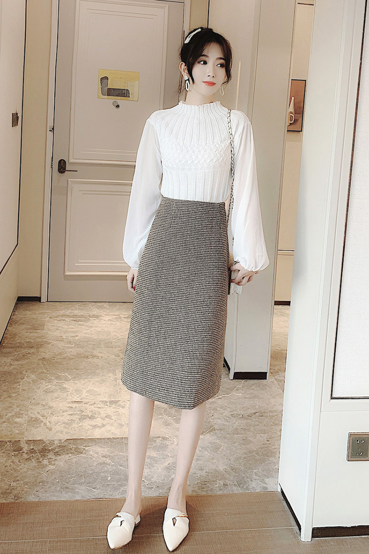 スカート 膝丈 秋冬 タイトスカート チェック柄スカート レディース 着痩せ 50代 40代 ロング丈スリットスカートハイウェストボ大人 通勤OL オシャレ30代 