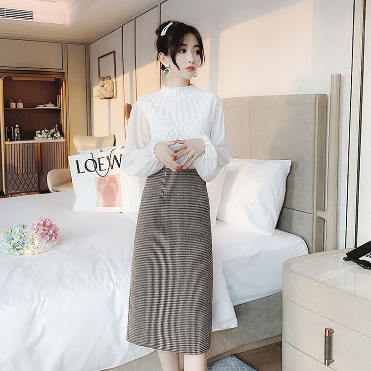 スカート 膝丈 秋冬 タイトスカート チェック柄スカート レディース 着痩せ 50代 40代 ロング丈スリットスカートハイウェストボ大人 通勤OL オシャレ30代 