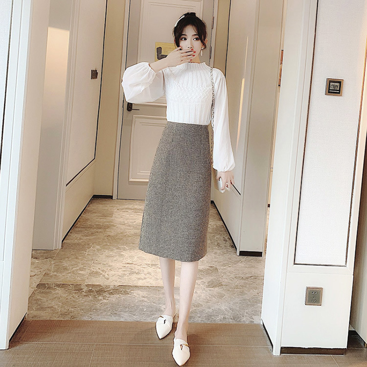 スカート 膝丈 秋冬 タイトスカート チェック柄スカート レディース 着痩せ 50代 40代 ロング丈スリットスカートハイウェストボ大人 通勤OL オシャレ30代 