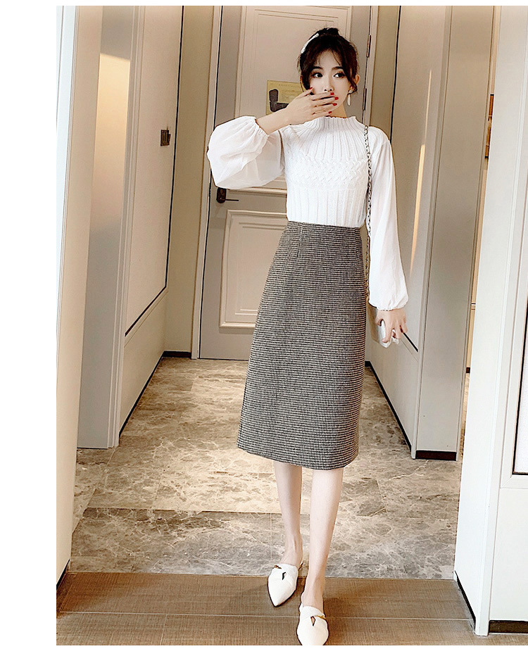 スカート 膝丈 秋冬 タイトスカート チェック柄スカート レディース 着痩せ 50代 40代 ロング丈スリットスカートハイウェストボ大人 通勤OL オシャレ30代 
