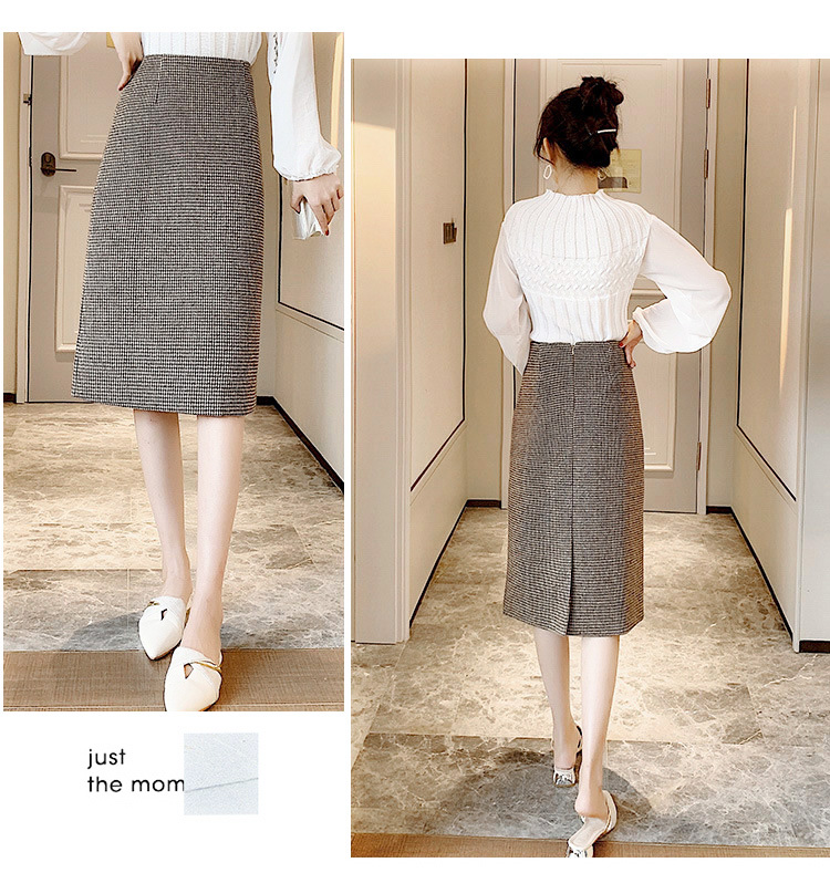 スカート 膝丈 秋冬 タイトスカート チェック柄スカート レディース 着痩せ 50代 40代 ロング丈スリットスカートハイウェストボ大人 通勤OL オシャレ30代 