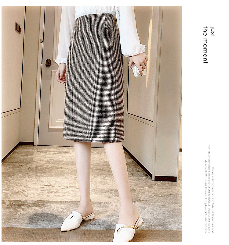 スカート 膝丈 秋冬 タイトスカート チェック柄スカート レディース 着痩せ 50代 40代 ロング丈スリットスカートハイウェストボ大人 通勤OL オシャレ30代 