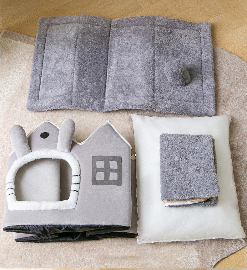 ペットハウス 犬ハウス 猫ハウス ペットベッド 猫ベッド 冬用 折りたたみ 暖かい HOUSE PET 秋 冬 ドーム型 春 おしゃれ ふわふわ 洗える ベッド 犬ベッド 