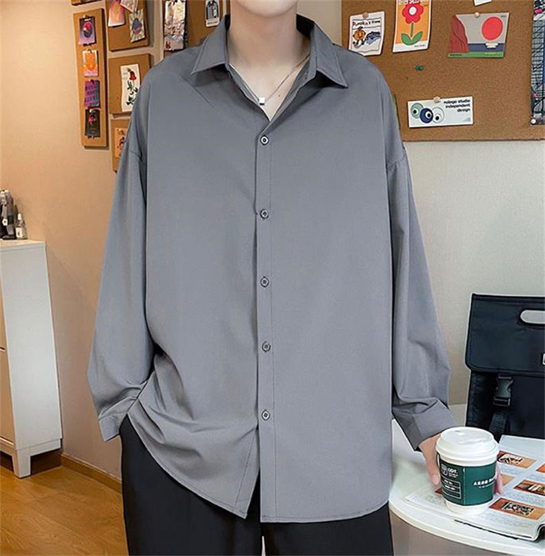 メンズ シャツ カジュアルシャツ 長袖 ワイシャツ ワーク 通勤 男子トップス 通学 インナー ゆったり 上着 スクール お出掛け 普段着 春夏秋 無地 