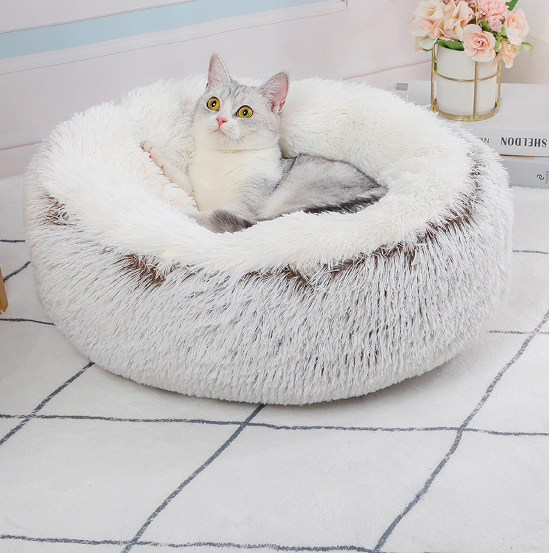 ふわもこラウンドベッド ペットベッド 小型犬 猫用 寝心地バツグン 柔らかい クッション 丸型 ペットソファ ふかふか あったか もこもこ 洗える 