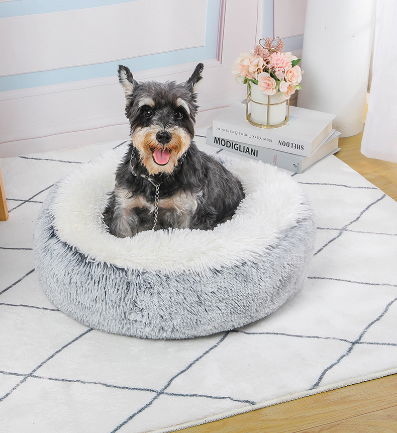 ふわもこラウンドベッド ペットベッド 小型犬 猫用 寝心地バツグン 柔らかい クッション 丸型 ペットソファ ふかふか あったか もこもこ 洗える 