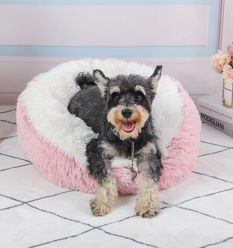 ふわもこラウンドベッド ペットベッド 小型犬 猫用 寝心地バツグン 柔らかい クッション 丸型 ペットソファ ふかふか あったか もこもこ 洗える 