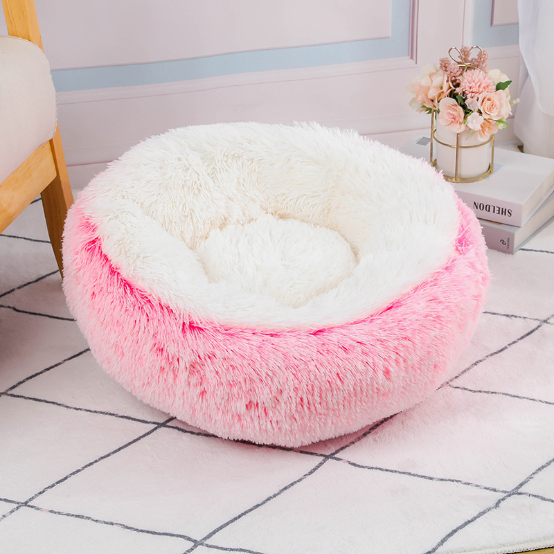 ふわもこラウンドベッド ペットベッド 小型犬 猫用 寝心地バツグン 柔らかい クッション 丸型 ペットソファ ふかふか あったか もこもこ 洗える 
