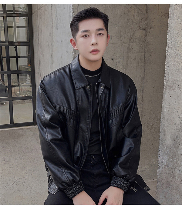 ライダースジャケット メンズ レザージャケット バイク用 革ジャン 折襟 秋冬服 裏起毛 あたたっか 保温 無地 ジップアップ 暖かいコート 
