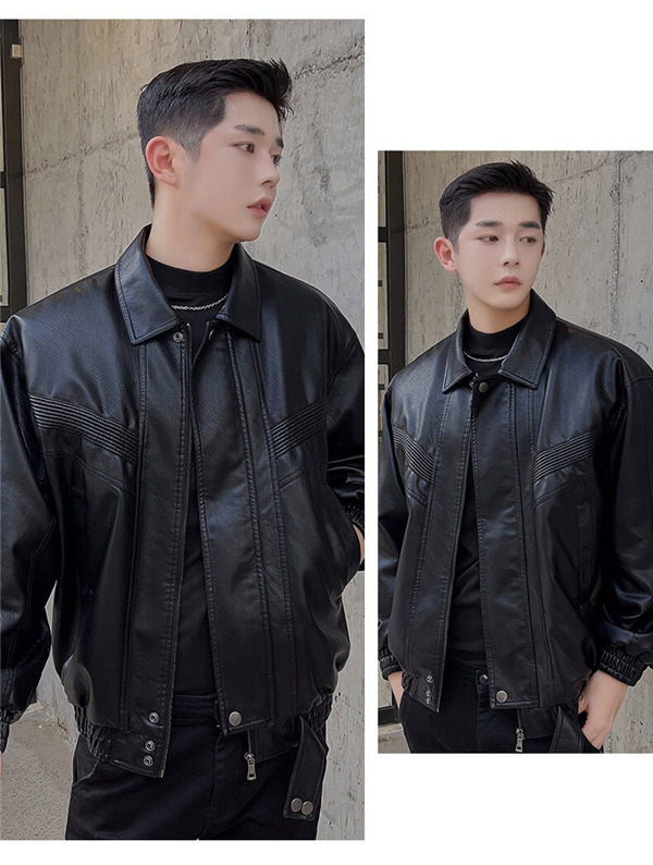 ライダースジャケット メンズ レザージャケット バイク用 革ジャン 折襟 秋冬服 裏起毛 あたたっか 保温 無地 ジップアップ 暖かいコート 