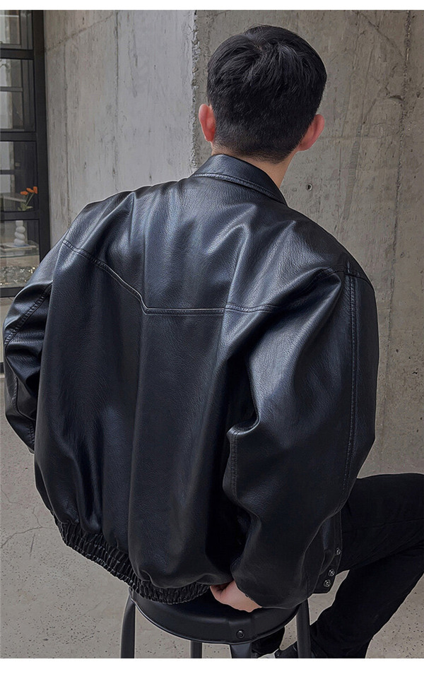 ライダースジャケット メンズ レザージャケット バイク用 革ジャン 折襟 秋冬服 裏起毛 あたたっか 保温 無地 ジップアップ 暖かいコート 