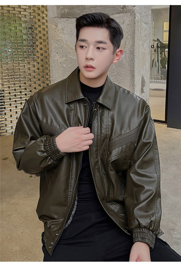 ライダースジャケット メンズ レザージャケット バイク用 革ジャン 折襟 秋冬服 裏起毛 あたたっか 保温 無地 ジップアップ 暖かいコート 