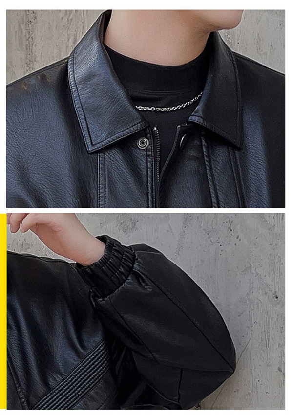 ライダースジャケット メンズ レザージャケット バイク用 革ジャン 折襟 秋冬服 裏起毛 あたたっか 保温 無地 ジップアップ 暖かいコート 